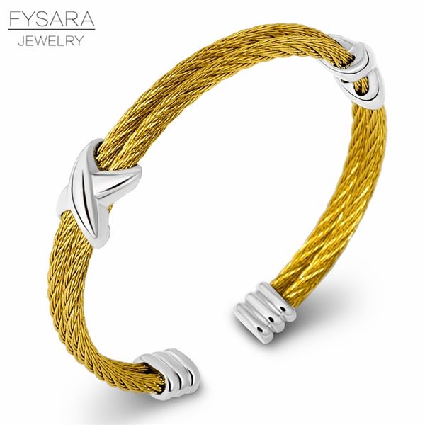 

fysara european bangle twisted cable wire bracelet antique bangles cross fashion designer brand vintage x twisted cuff bracelets 220716, Black