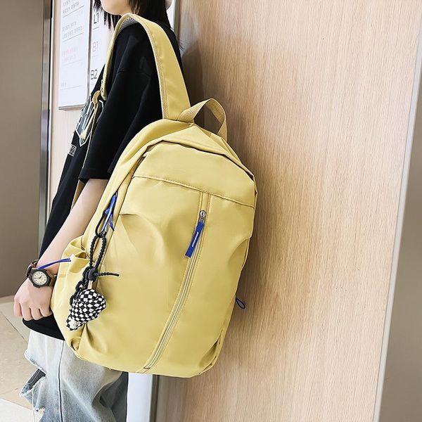 Backpack Casual Color Solid Women Anti-roubo Bag de laptop Moda à prova d'água de grande capacidade feminina Backpack