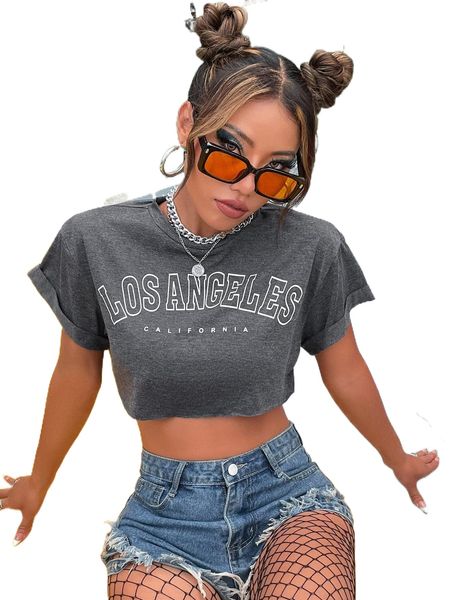

letter graphic drop shoulder crop tee r7uz#, White