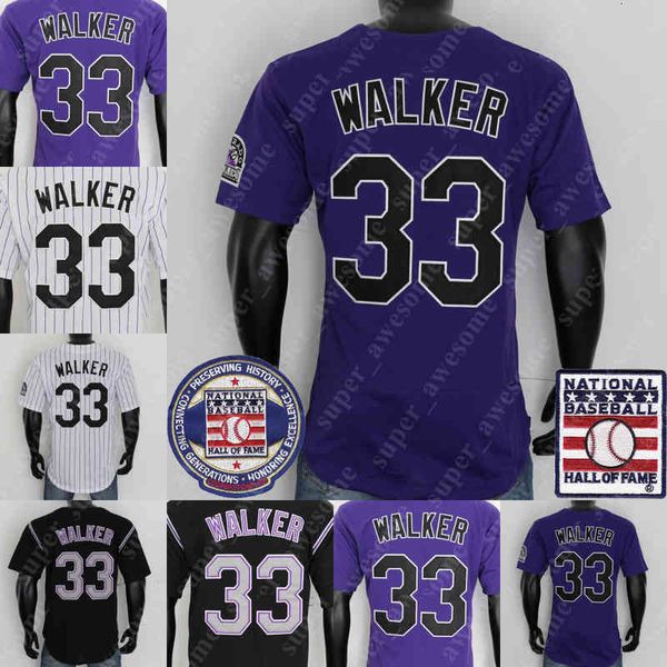 

33 larry walker jersey hall of fame baseball jerseys white purple black stitched