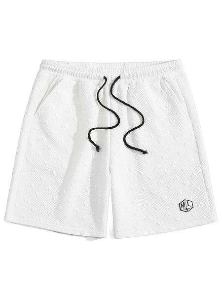 

romwe guys graphic drawstring shorts f3oi#, White;black