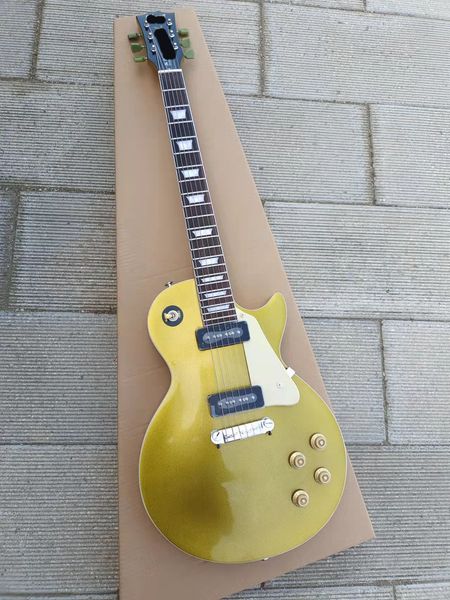 Ganzkörper Golden E -Gitarre, P90 Pickups, Mahagoni -Körper, auf Lager