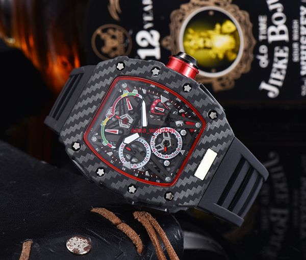 relógio de data automático kaw edição limitada relógio masculino de luxo com pulseira de silicone com todos os recursos
