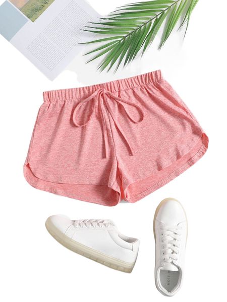 

knot waist marled shorts h0uk#, White;black