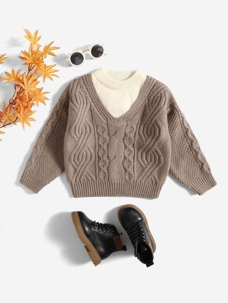 

toddler boys colorblock cable knit sweater she, Blue