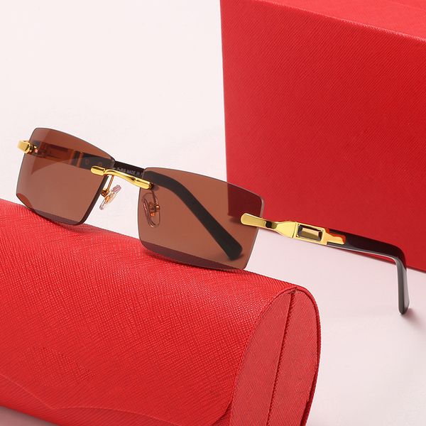 Óculos de sol 2023 Moda Square Men Women SunCloud Glasses Sungrasses Marca Frames ópticos Lentes Clear Metal dourado C Designer decorativo