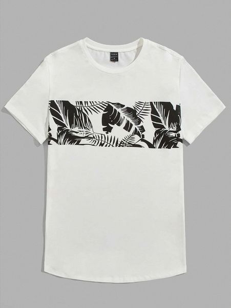 

men tropical print tee k2yc#, White;black