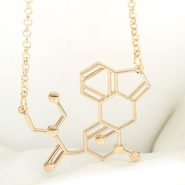 

cross-border wish selling european and american necklace jewelry new fashion simple personality science student molecular factory direct sal, Silver