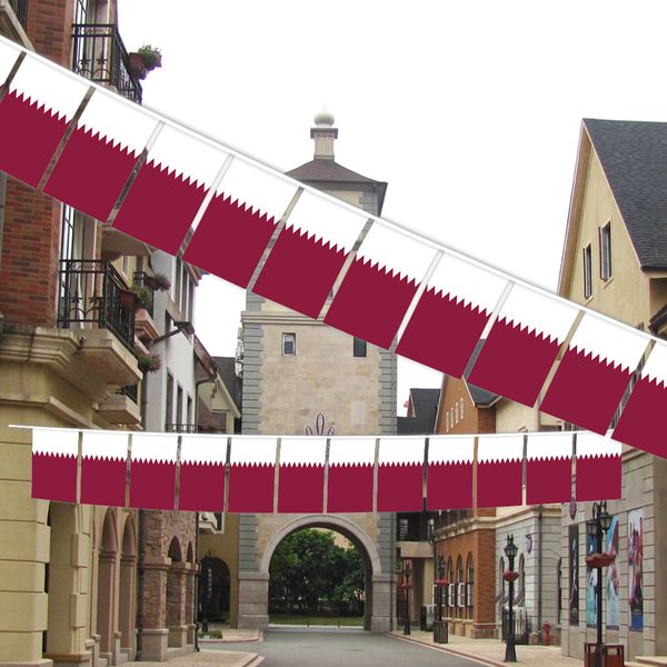 

qatar string flag 20 flag 14x21cm qatari hanging mini banner for indoor outdoor decoration