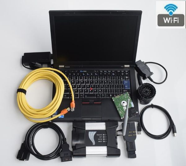 Professionale per bmw icom next wifi strumento diagnostico hdd 1tb modalità esperto laptop t410 i5 6g scanner set completo pronto per funzionare