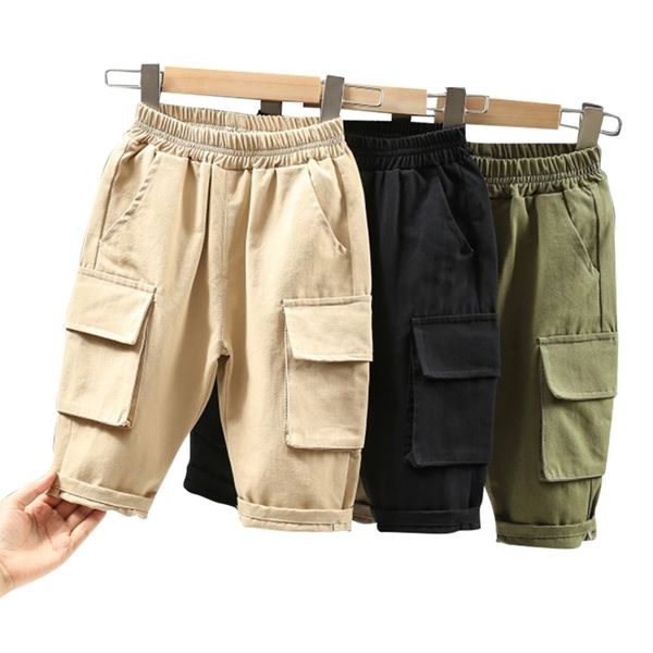 Baby Girl Girl Sport Pants Pockets Cargo Pants Girls Solid Color Troushers For Children Roupos de estilo casual para meninas 210412