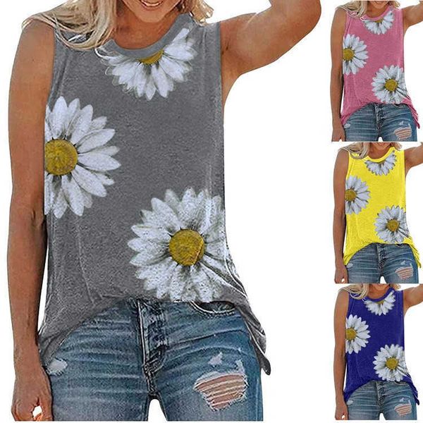 

2021 women's daisy digital positioning garden collar t-shirt, White