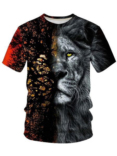 

men color block animal print tee 28zg#, White;black