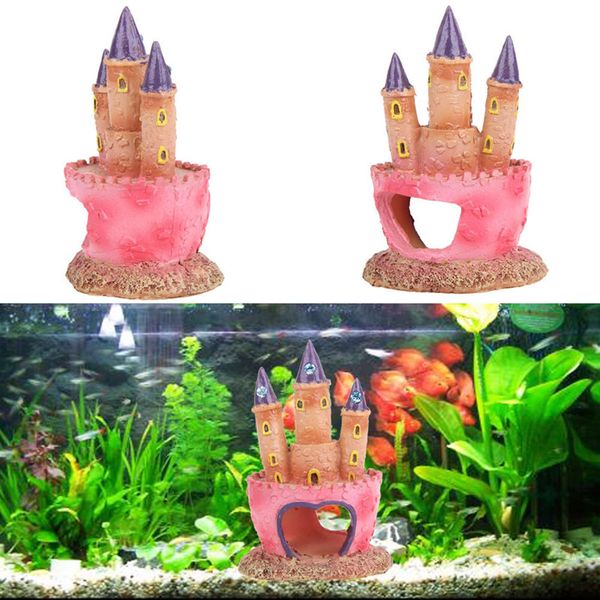 

aquarium castle decoration fish shrimp hiding hole fish tank decor landscape resin ornaments aquarium accessories