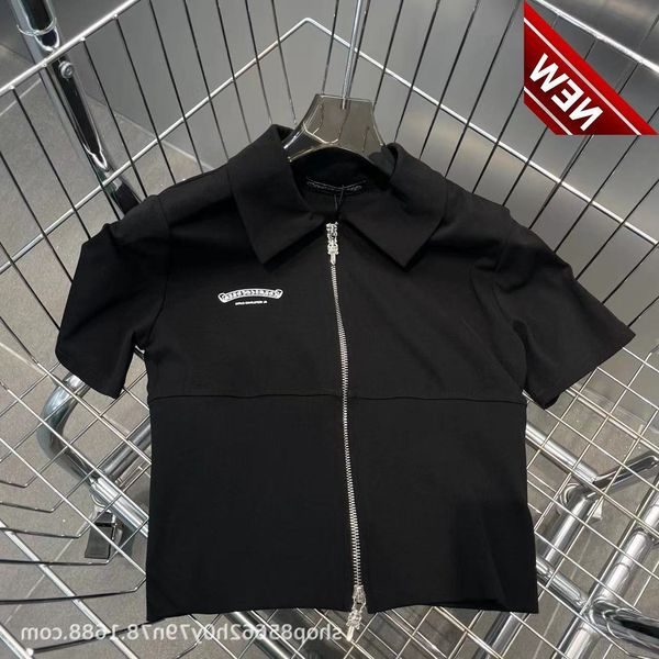 

50% off discount higher version ch crowley collar cardigan zipper slim casual black women's short factory direct sale, White;black