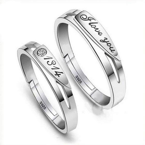 

silver-plated lovers' opening ring 1314 pairs of rings for life jca009