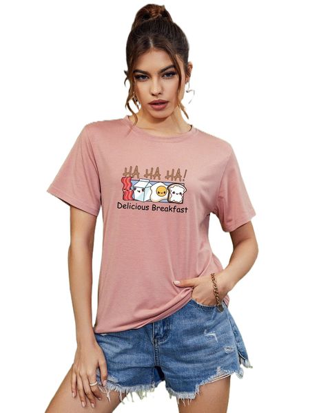 

cartoon & letter graphic tee i3pa#, White