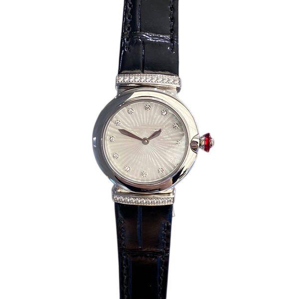 

quartz fashion women's watch 28mm 316l stainless steel case leather strap sapphire glass mirror water resistant no scratch with box dia, Slivery;golden