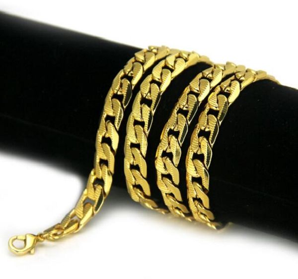 

18k gold plated amazon domineering ancient texture men's gold chain, Silver