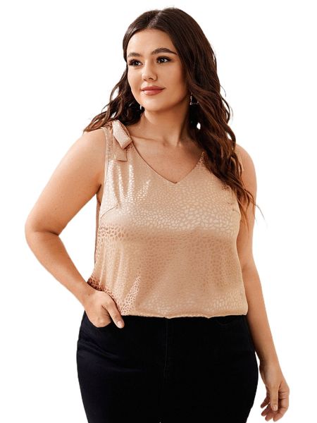 

plus all over print knotted blouse p4rc#, Black