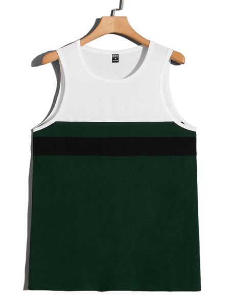 

men colorblock tank q0ez#, White;black