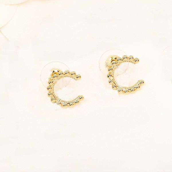 

2022 charm stud earring in two colors plated for women engagement jewelry gift have box stamp ps4930, Golden