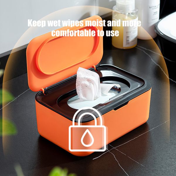 Flip Lid Design Salviette per neonati Dispenser di carta Scatola per fazzoletti bagnati a prova di polvere Tovagliolo in PP Home Decor 220523