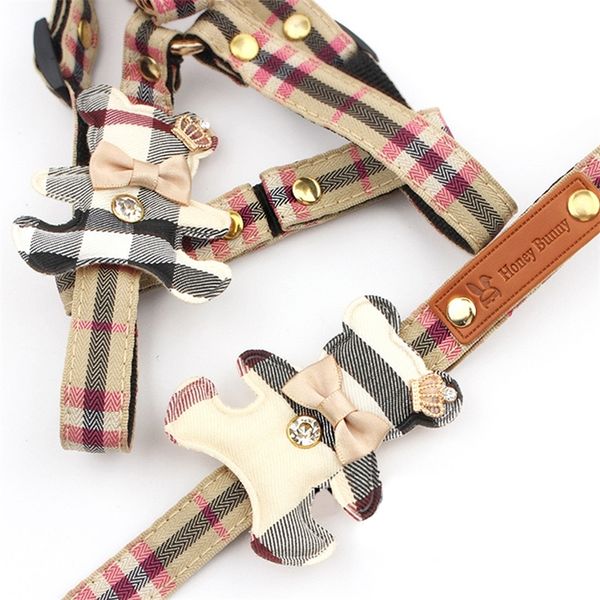 Kabelbaum Chihuahua Pitbull Teddy French Bulldog Hundezubehör für kleine mittelgroße Hunde S M L Collar Leine Set 201106