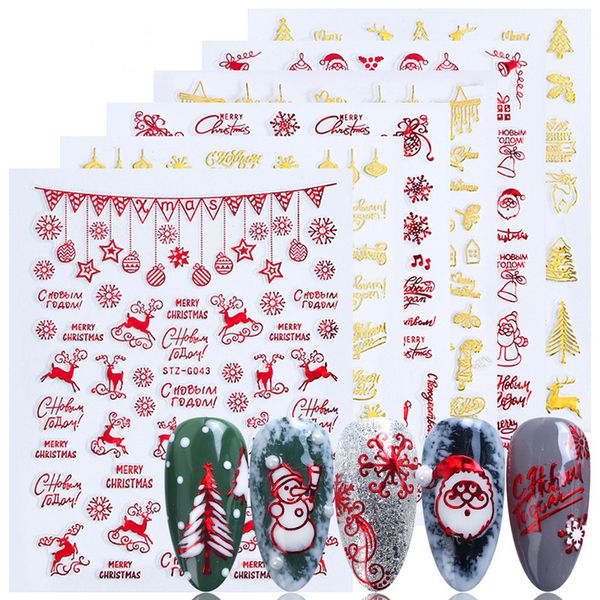 Рождественские наклейки на гвоздь снежинка Санта-Клаус Белл Три Самодлеяние Зимние Зимние наклейки ногтей