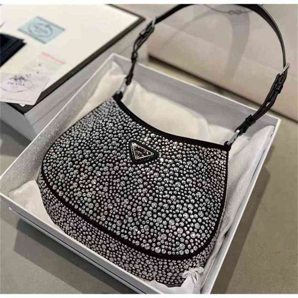 

new crystal hobo armpit bag blingbling rhinestone face diamond hand single shoulder p