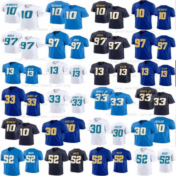 

men 10 justin herbert football 97 joey bosa jersey 52 khalil mack 13 keenan allen 33 derwin james jr 30 austin ekeler jerseys, Black