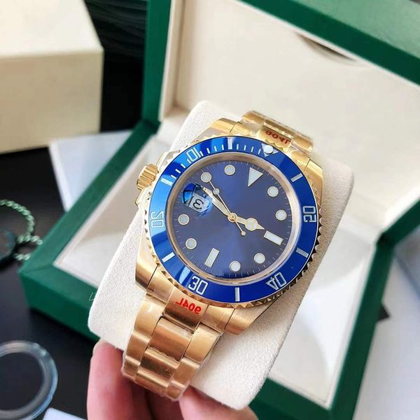 

mens automatic mechanical watch 41mm montre de luxe 904l all stainless steel red blue ceramic sapphire glass super luminous high quality, Slivery;brown