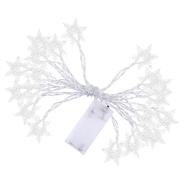Corde Fiocco di neve Luce LED Cortile Forma Giorno Plastica Decorativa Casa Luci dell'albero di Natale Stringa bianca 50 Clear StringLED