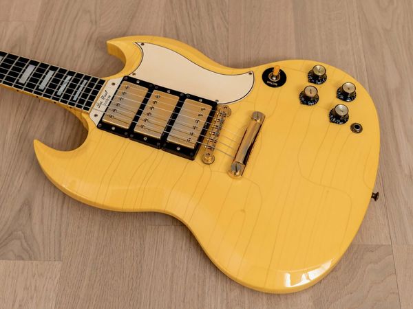 

custom shop historic paul sg custom 3 pickup polaris white electric guitar