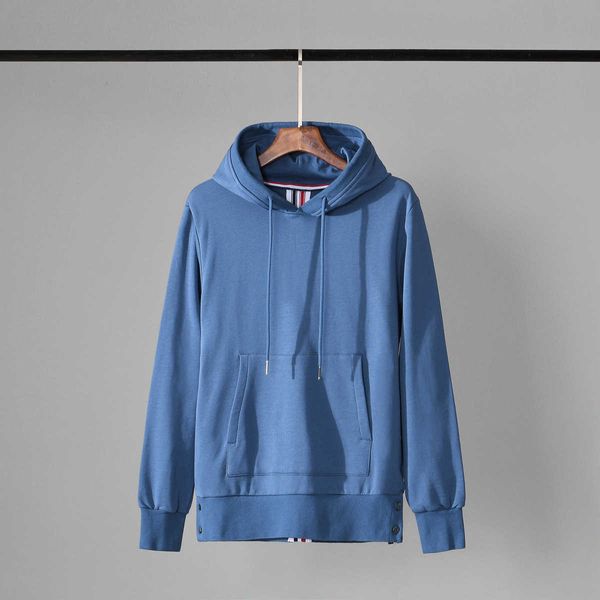 

2022 fashion brand designer tb-thom autumn and hoodie crew neck sweater correct version standard back webbing men's pullover tripe tren, Black