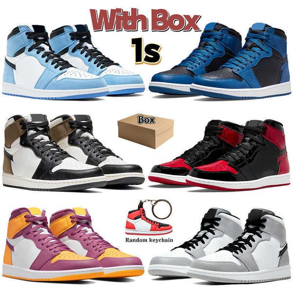 

with box 1 1s mens basketball shoes dark marina blue mocha patent bred brotherhood silver toe black white rust pink mid light smoke grey