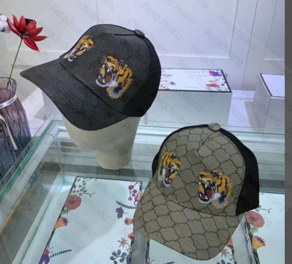 ggity Designer Ball Cap Cappelli Uomo Donna Berretti da baseball Tiger Ricamo Casquette Cappello da sole con lettera Cappelli di marca di moda neri