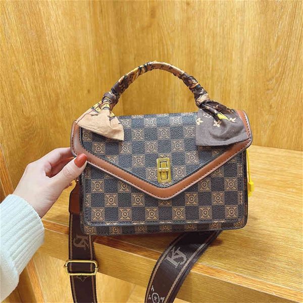 

contrast color women's autumn and winter new checkered printing small square fashion personalized single purses outlet online