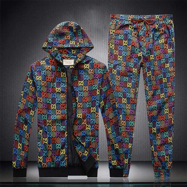 

new tracksuit jackets set fashion running tracksuits men sports suit letter printing slim hoodies clothing track kit designer spor211h, Gray