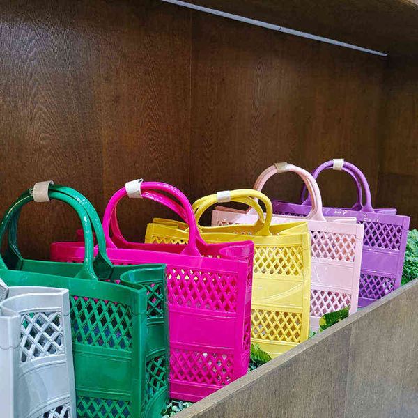 

2022 summer new women's bags fashion jelly bags candy color handbags outdoor picnic bags casual handbags y220527