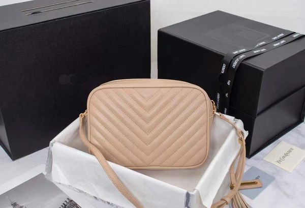 Bolsas de designer de luxo mulheres lou câmera saco de alta qualidade acolchoado borla de couro cruz um ombro diagonal sacos de corrente carteiras câmeras de couro importadas