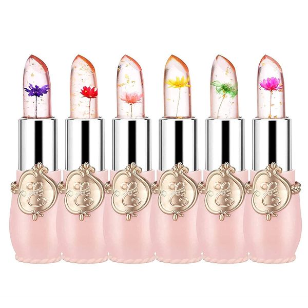 

flower jelly lipstick long lasting nutritious lip gloss balm lips moisturizer magic temperature color change wholesale make up