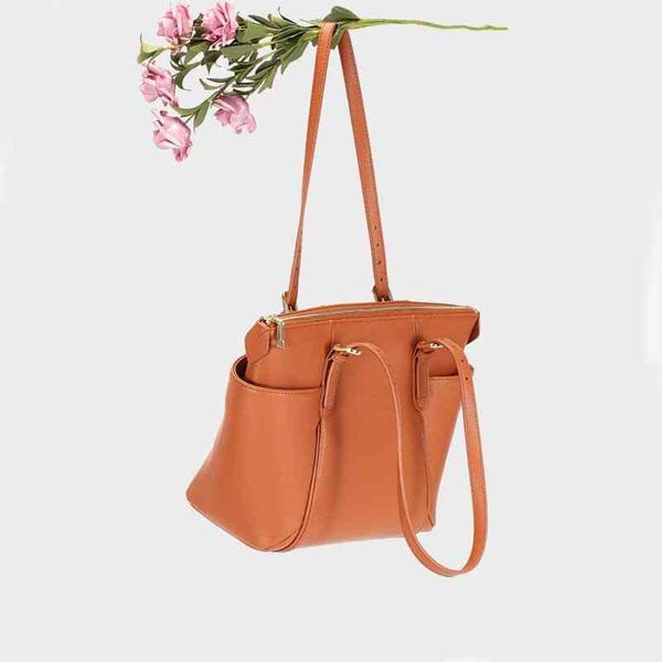 

versatile women's leather women's bag large capacity portable one shoulder tote bag advanced sense bags 220615