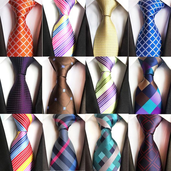 

silk 8cm formal tie grey bule striped solid jacquard necktie checkered for men business wedding ties gravata accessoeries, Blue;purple