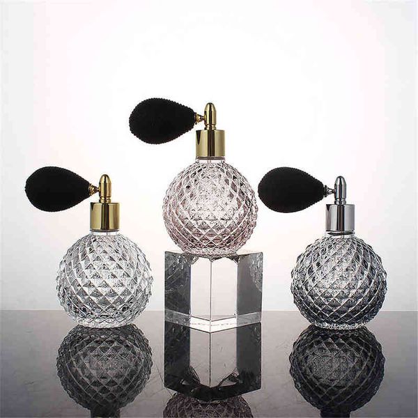 

10pc 100ml empty glass bottle vintage crystal atomizer spray women cosmetics dispenser car air freshener travel accessories y220428
