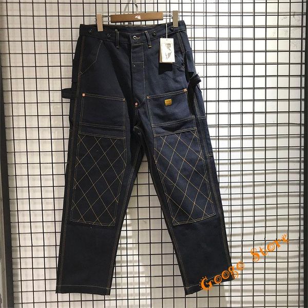 Pantaloni da Uomo Tessuto Pesante Tela Multitasca KAPITAL Cargo Uomo Donna Pantaloni Multi-Linea di Qualità Pantaloni Nero AlbicoccaUomo