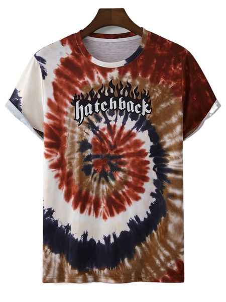 

men random tie dye letter graphic tee i8ey#, White;black