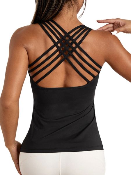 

strappy back sports tank x3yx#, Gray