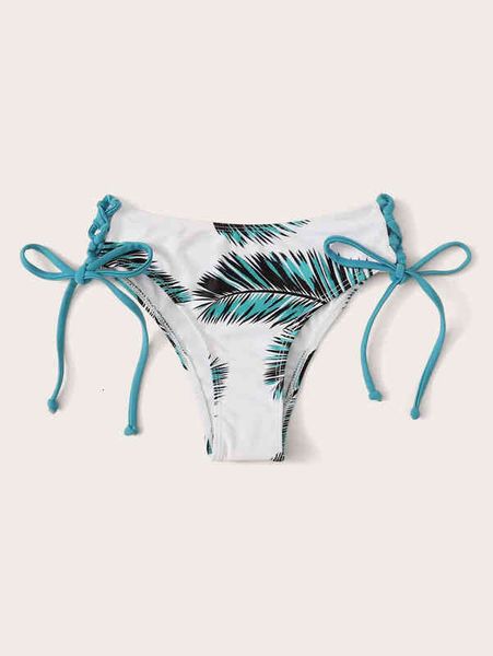 

women's print split bikini tether swimming trunks v pants, White;black