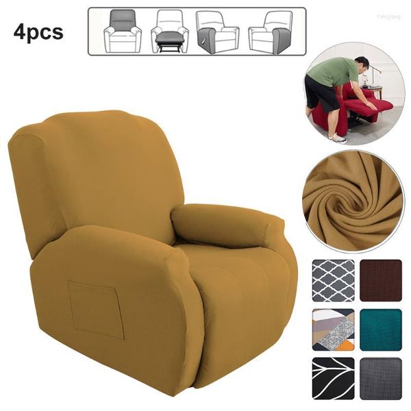 Sandalye kapak parçaları recliner kanepe oturma odası için elastik uzanan koruma tembel çocuk rahat koltuk 16 renk zincir